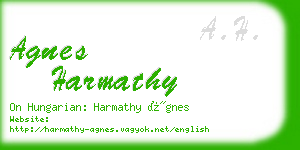 agnes harmathy business card